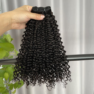 12A Jerry Curly Human Hair Bundles Double Drawn Original Hair Weft
