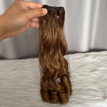 SDD Bouncy Curls Human Hair Bundles with Lace Frontal Color #30 Hair