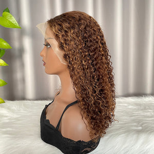 Bob 13x4 Frontal Wig Jerry Curl P4/30 100% Human Hair