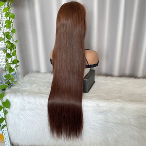 Chocolate Brown Human Hair Wig 13x4 Lace Frontal Wig