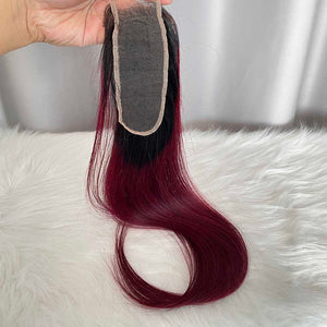 Burgundy Hair Bundles 1b/99J Straight Human Hair Weft 100 gram