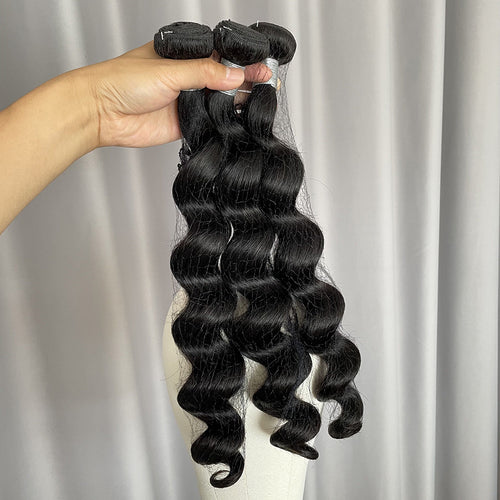 10A Loose Deep Wave Hair Bundles Natural Color Virgin Human Hair Weft Free Shipping