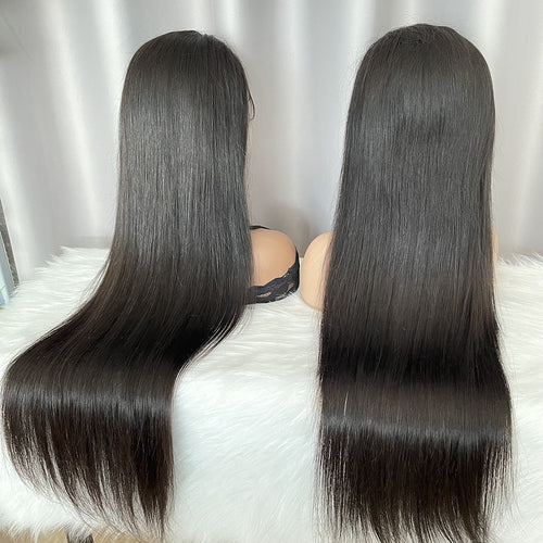 13x6 Straight Frontal Wig Human Hair Lace Wigs Natural Color Virgin Hair Free Shipping