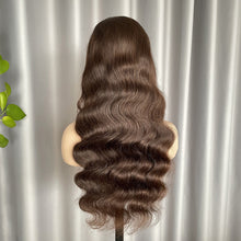 V Part Wig Brown Body Wave Glueless Human Hair Wigs