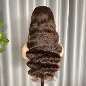 V Part Wig Brown Body Wave Glueless Human Hair Wigs