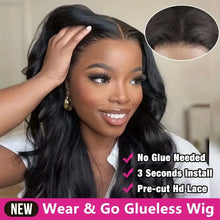 180% Density 4x4 Lace Front Human Hair Wig Body Wave Pre-cut Wear And Go Glueless Wigs