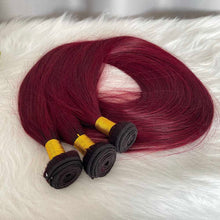 Burgundy Hair Bundles 1b/99J Straight Human Hair Weft 100 gram