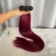 Burgundy Hair Bundles 1b/99J Straight Human Hair Weft 100 gram