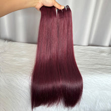 SDD Human Hair Bundles with Closure Straight Double Drawn Hair 99J