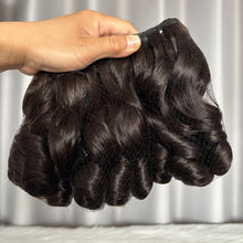 SDD Bouncy Curl Human Hair Bundles with Closure Frontal  Color #2 Double Drawn Hair