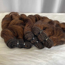 SDD Bouncy Curls Human Hair Bundles with Lace Frontal Brown Hair
