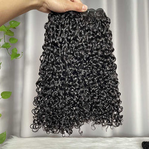 Pixie Water Curl Human Hair Bundles with Closure Frontal SDD Double Drawn