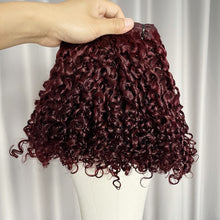 12A Pixie Curly Hair Double Drawn Color 99J Burgundy