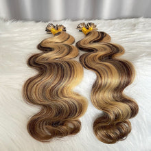Keratin K Tip Hair Extensions Body Wave Color P2/27 Human Hair 100g