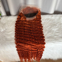 Loose Deep Wave 13x4 Frontal Wig Color 350 Ginger Human Hair Lace Wigs