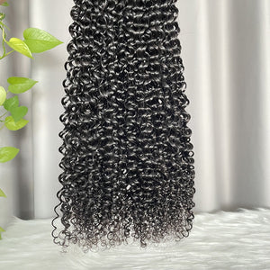 12A Jerry Curl Human Hair Bundles Double Drawn Raw Hair Weft