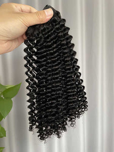 12A Kinky Curly Human Hair Bundles Double Drawn Hair Weft