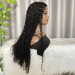 V Part Wig Jerry Curly Glueless Virgin Human Hair Wigs