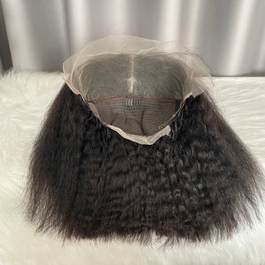 Kinky Straight Bob Wig Human Hair 13x4 Frontal Lace Wigs