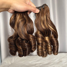 SDD Bouncy Curls Human Hair Bundles with Lace Frontal P4/27 and P4/30 Hair