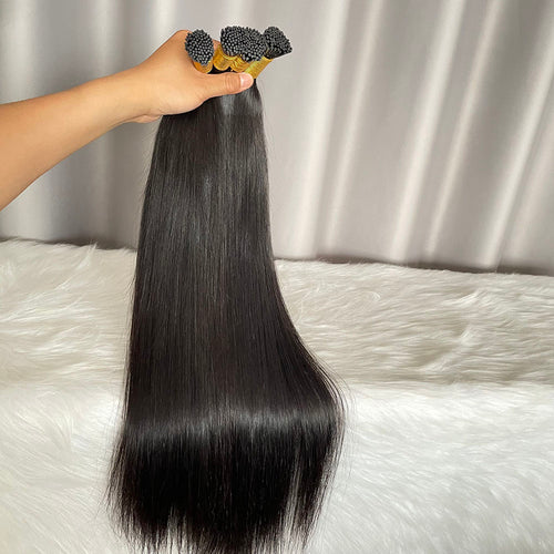 I Tip Hair Extensions Straight Human Hair Natural Color