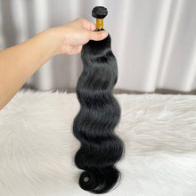 Jet Black Body Wave Human Hair Bundles 12A Double Drawn
