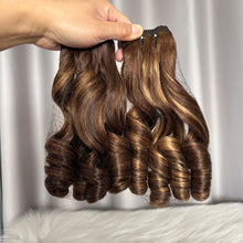 SDD Bouncy Curls Human Hair Bundles with Lace Frontal P4/27 and P4/30 Hair