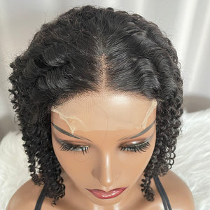 4x4 Closure Bob Wig Kinky Curly Human Hair Lace Wig