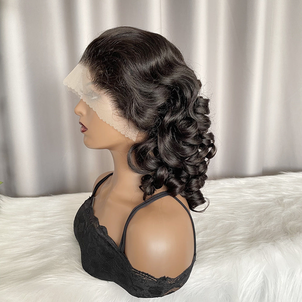 SDD Bouncy Curl Frontal Wig Human Hair 13x4 Lace Front Wig