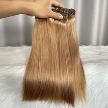 SDD Human Hair Bundles with Closure Straight Double Drawn Hair Color 27