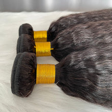 9A Kinky Straight Hair Bundles Natural Color Virgin Human Hair Weft Free Shipping