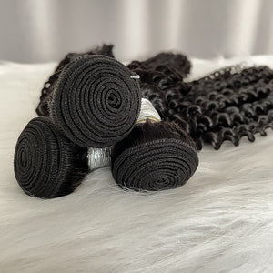 10A Kinky Curly Hair Bundles Natural Color Virgin Human Hair Weft Free Shipping