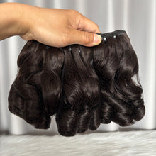 SDD Bouncy Curl Human Hair Bundles with Closure Frontal  Color #2 Double Drawn Hair