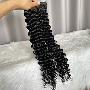 12A Deep Wave Human Hair Bundles Double Drawn Original Hair Weft