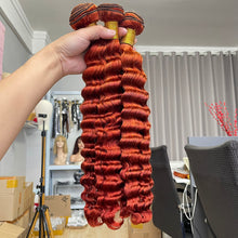 9A Ginger Deep Wave Human Hair Bundles Color #350