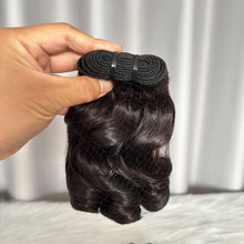 SDD Bouncy Curl Human Hair Bundles with Closure Frontal  Color #2 Double Drawn Hair