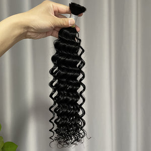 Bulk Hair Deep Wave Virgin Human Hair Extensions 100g / bundle