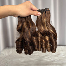 SDD Bouncy Curls Human Hair Bundles with Lace Frontal P4/27 and P4/30 Hair