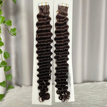 Tape In Hair Extensions Deep Wave Human Hair 40pcs/100g