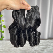 SDD Bouncy Curls Human Hair Bundles with Closure Frontal Natural Color