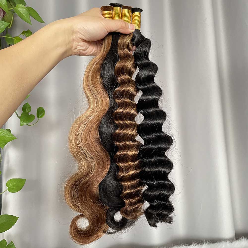 Bulk Hair Extensions Body Wave Loose Deep Wave Human Hair for Braiding