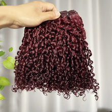 12A Pixie Curly Hair Double Drawn Color 99J Burgundy