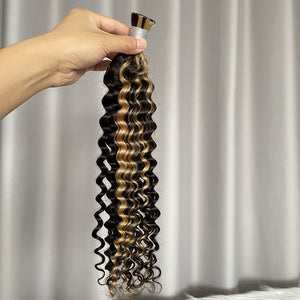 Bulk Hair Extensions for Braiding Hair Deep Wave P4/27 Human Hair