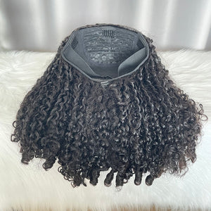 Half Wig Pixie Curly SDD Human Hair Wigs