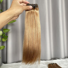 SDD Human Hair Bundles with Closure Straight Double Drawn Hair Color 27