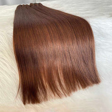 SDD Bone Straight Human Hair Bundles and Closure Brown Hair
