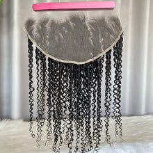 Natural Color Pixie Curly Hair Bundles with Lace Closure and Frontal 12A Double Drawn
