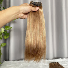 SDD Human Hair Bundles with Closure Straight Double Drawn Hair Color 27