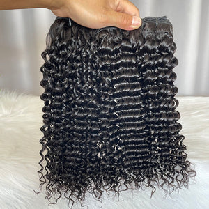 12A SDD Deep Curly Human Hair Bundles Natural Color Raw Hair