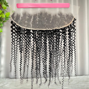 13x4 Frontal Kinky Curly Human Hair Lace Frontal Natural Color